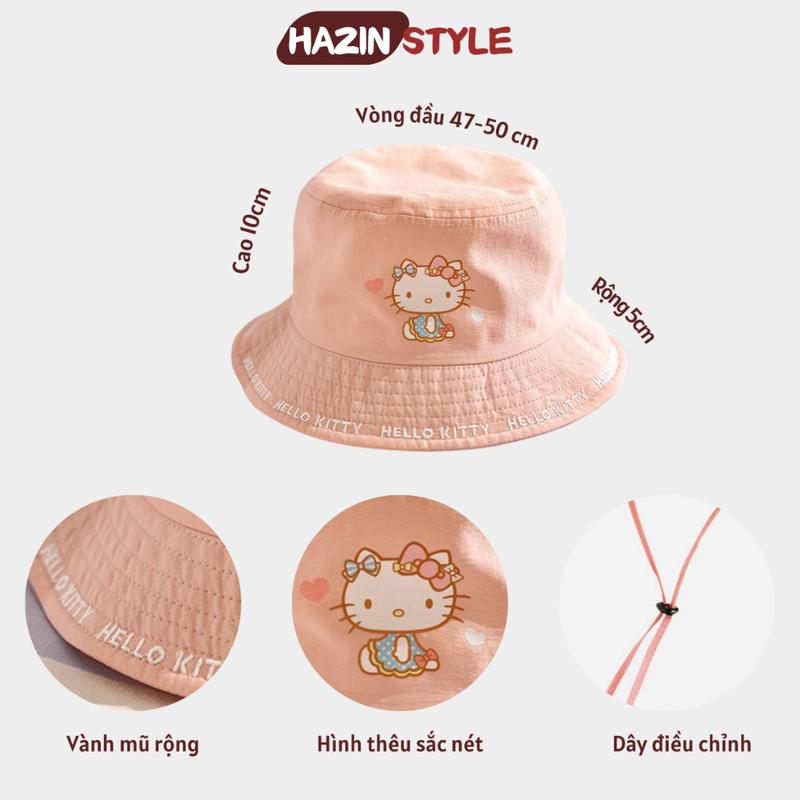 Product Introduction of Mũ bucket tua rua HAZIN cho bé từ 3-10 tuổi cá tính dễ thương vải kaki dày dặn, mũ tai bèo tua rua phong cách cho bé đi biển 5