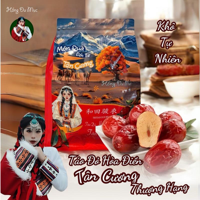 [Hằng Du Mục] Táo Đỏ Tân Cương Hoà Điền Loại Size Thượng Hạng KHÔ TỰ NHIÊN (Không Sấy) khoảng 75- 80 trái/1kg (1kg càng nhiều trái size sẽ càng nhỏ)