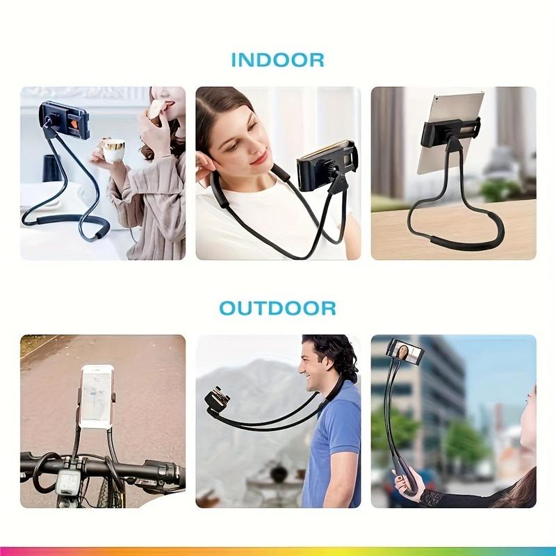 360 Degree Rotatable Neck Phone Holder, Hands-free Mobile Phone Bracket, Flexible Adjustable Phone Holder for Home Office 3