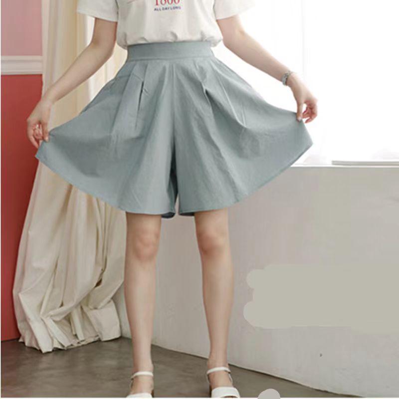 Product Introduction of Summer Korean style ice silk shorts women plump girls Super plus size high waist wide leg pants loose casual fifth pants 100.00kg Tide plus size extra large size oversize fat big size women shorts 20