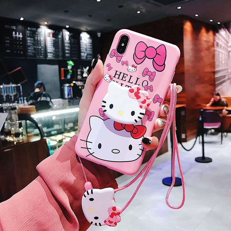 Product Introduction of Ốp Điện Thoại Hoạt Hình, Thiết Kế 3D, Dành Cho Huawei Y7, Y6, Y5 Pro, Pirme 2018, 2019, Y5P, Y6P, Y7A, Y7P, Y8P, Y6S, Có Giá Đỡ Và Dây Đeo Dây Đeo Dễ Thương Sanrio Hello Kitty, Ốp 11