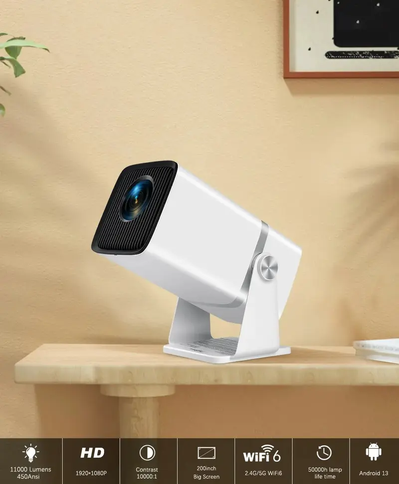 Projecteur ThundeaL 4K 30fps - Android 13, 8G ROM, 5G WiFi6, 1080p