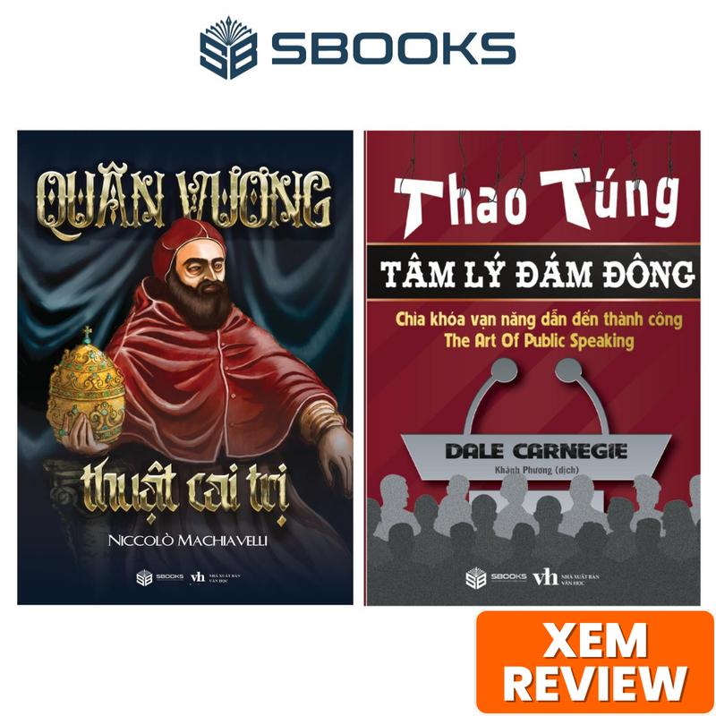 Sách - Combo 2 Cuốn: Quân Vương - Thuật Quản Trị + Thao Túng Tâm Lý Đám Đông - Combo Sách Phát Triển Tư Duy Lãnh Đạo, Quản Trị Bản Thân 2024 - sách Sbooks chính hãng