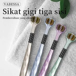 Sikat Gigi 3D Tiga Sisi Ultra Lembut Halus Menyikat Bersih Perawatan Mulut 3in1 Three Side Spiral Bulu Toothbrush