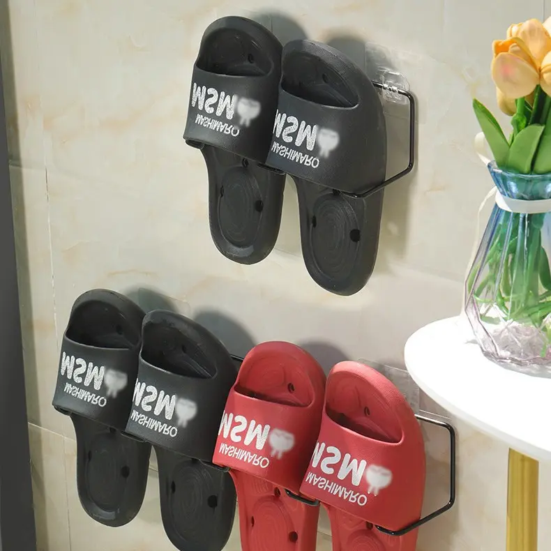 Giá Để Dép, Không Cần Đục Lỗ, Cho Phòng Khách Và Phòng Tắm, Giá Để Đồ Treo Tường Bằng Sắt Đơn Giản, Giá Để Giày, Cho Phòng Tắm