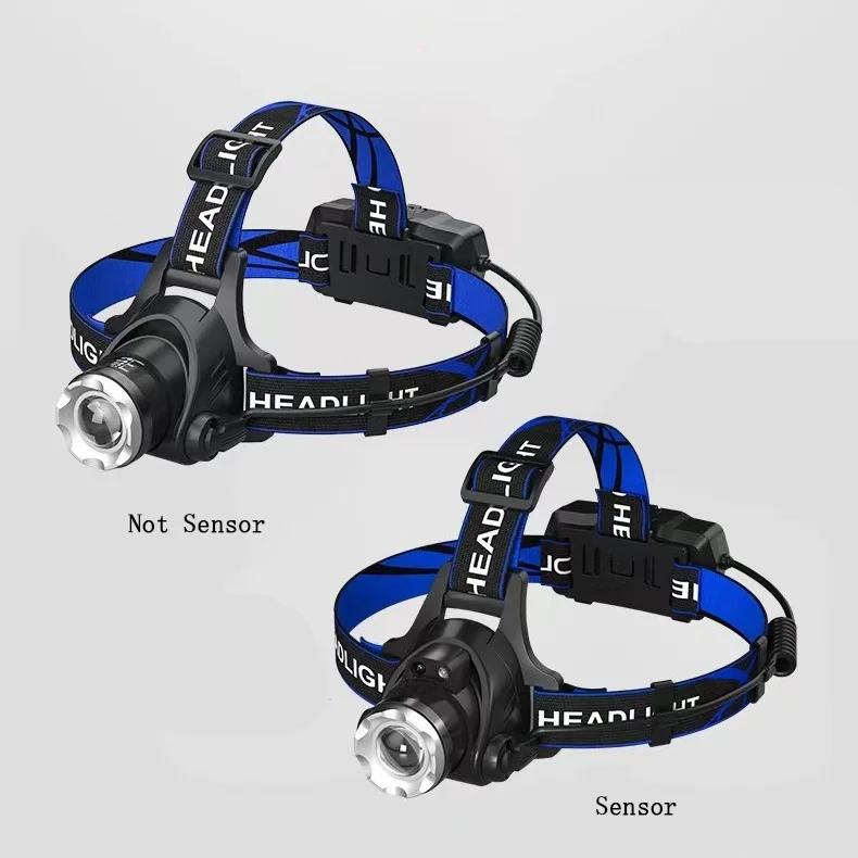 Lanterna de cabeça led com sensor de movimento e zoom usb_voghion.com