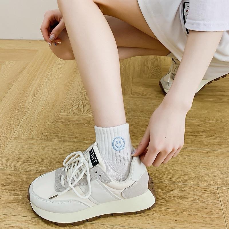 Tất cotton cổ trụ dày đẹp màu trắng hoạ tiết mặt cười ( SK23) Menswear Nam 3