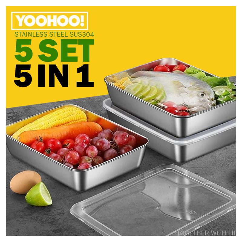 [Yoohoo] Loyang Stainless Steel Thickened Plate Tray Set wit - TikTok ...