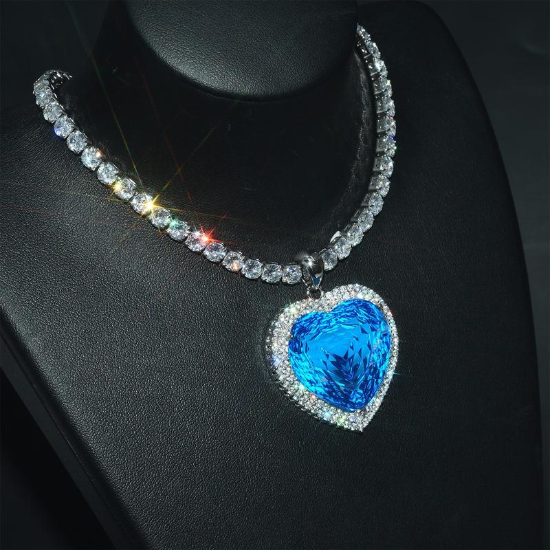 Product Introduction of Live Streaming Hot-Selling European and American Fashion Exaggerated Heart Ocean Heart Necklace Trendy New Claw Chain Clavicle Chain Pendant stress rings tyla water necklace indian jewelry jewelry clicker septum nail rings 1