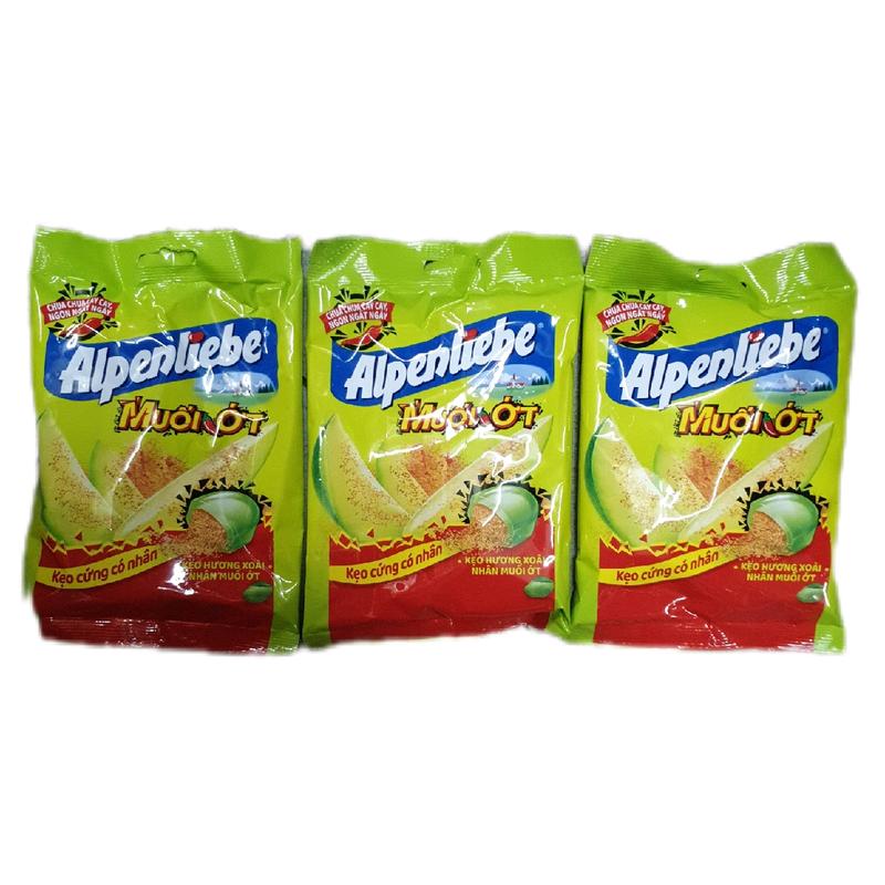 COMBO 3 BỊCH KẸO XOÀI MUỐI ỚT ALPENLIEBE 84,1G/bịch  Candy Chua kẹo Snack Ăn Vặt kẹo vitamin c