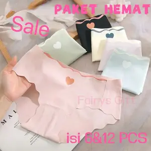 Fairys gift Paket Hemat 6Pcs & 12Pcs Celana Dalam Wanita Premium Quality Es Sutra Seamless wanita sorex CD