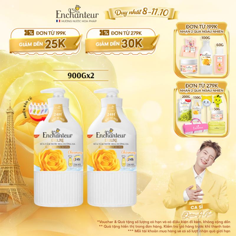 [ĐƠN 199K TẶNG 2 QUÀ] Combo 2 Sữa Tắm Dưỡng Body Hương Nước Hoa Dưỡng Da Body Enchanteur Charming 900gr