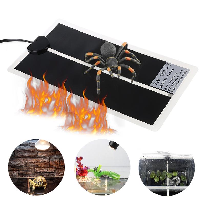 HEHUS Reptile Heating Pad 7W Reptile Heater Terrarium Warmer Heating Mat 5.5'' x 11'' 1