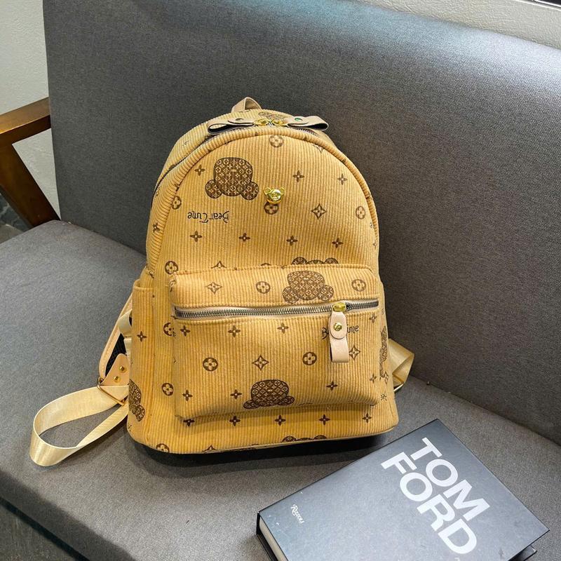 Balo Gấu Nhung Tăm Size 40 Quai To ( Loại I ) Vừa A4, Atlat địa lý, Laptop 14-15 inch 1