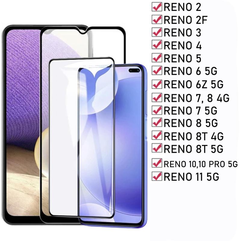 Kính Cường Lực Dành Cho Oppo Reno 2/ 2F/ 3/ 4/ 5/ 6/ 6Z/ 7/ 8/ 8T/ 10/ 10 Pro/ 11 Full Màn Hình