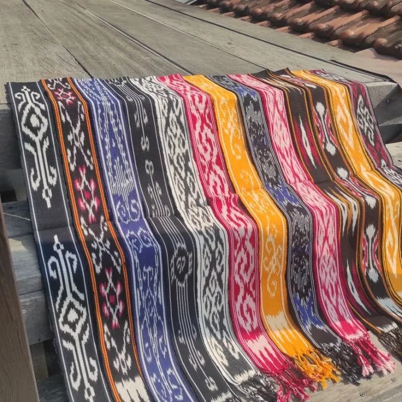 Ikat Kepala Tenun Etnik ATBM Original 100% Motif Dayak Nusantara Kalimantan Iket Kepala Ethnic