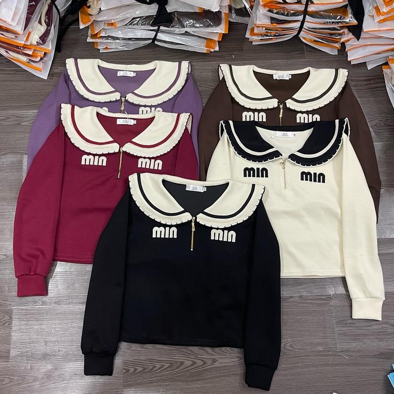 Áo Kiểu Cổ Bèo To Chất Nỉ Tăm ...