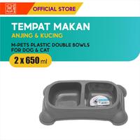 Gambar M-Pets Plastic Double Bowls 2 x 650 ml /Tempat Makan Hewan dari M-Pets Volk Pets Indonesia Kota Tangerang 5 Tokopedia