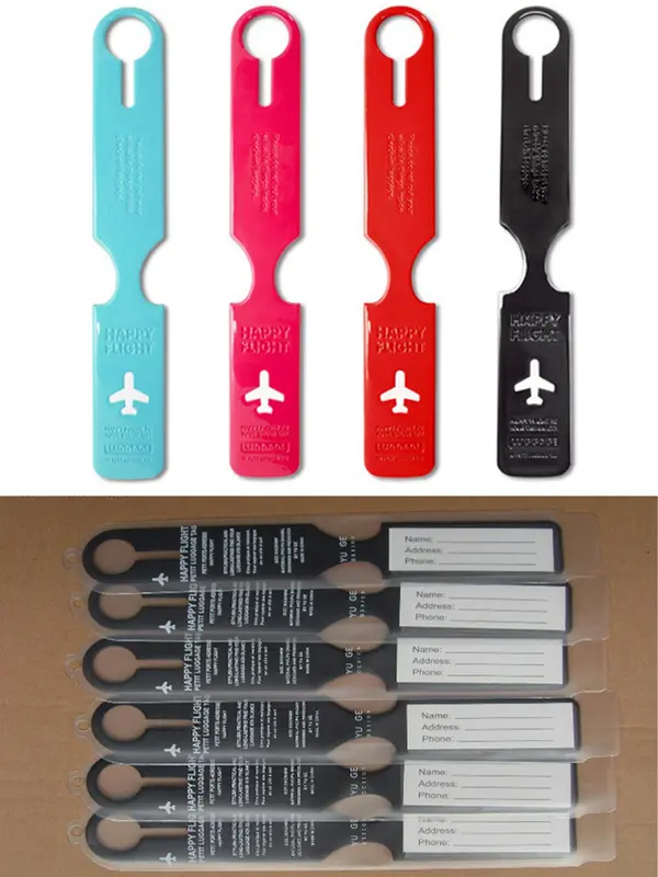 Letter Pattern Luggage Tag, Colorful Travel Baggage Name Tag, Suitcase Address Label Holder, Travel Accessories for Travel Luggage, Adjustable Strap 7