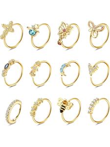 Fashionable Nose Rings Hoop, Stylish Nose Piercing Nose Ring, Butterfly Star Design Body Jewelry for Women & Men, Trendy All-match & Exquisite Jewelry for Birthday Gift