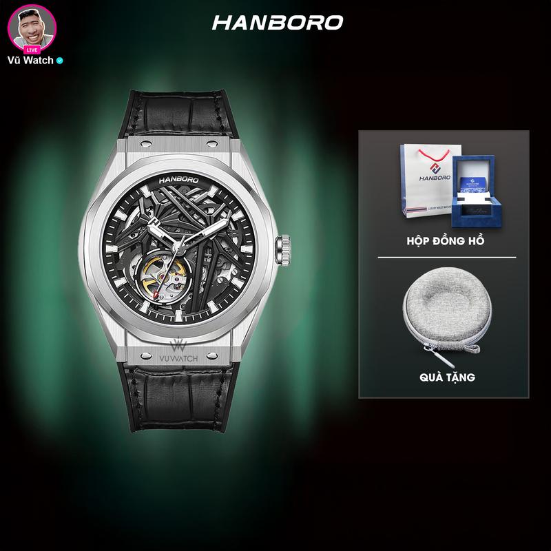 Đồng Hồ Nam HANBORO 722-2 Mặt trơn [4446] | Kính Sapphire | Miyota
