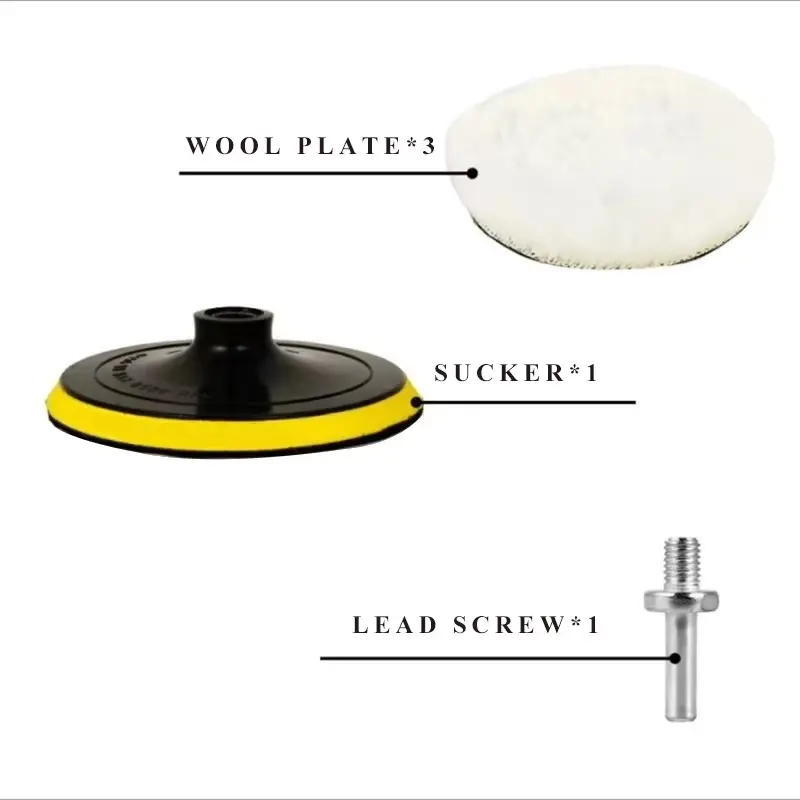 Bộ Dụng Cụ Đánh Bóng, Miếng Đánh Bóng, Miếng Đánh Bóng Xe Hơi, Đĩa Bọt Biển Waxing, Bánh Xe Len, Miếng Đệm Đánh Bóng Chăm Sóc Sơn Ô Tô, đồ dùng Ô Tô, Có Kích Thước 3 / 4 / 5 Inch 5