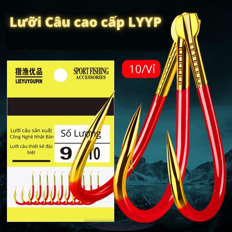 Lưỡi Câu Cá cao cấp YJ Vàng Kim , thiết kế thông minh , màu sắc đánh lừa cá , thân lưỡi chắc chắn , cá khó thoát