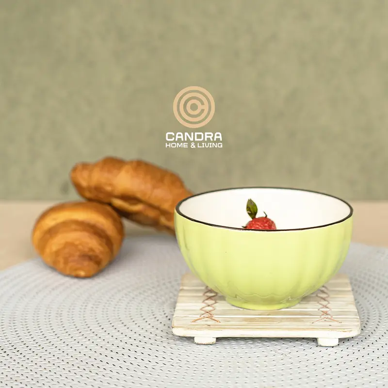 1 Pc Mangkok Keramik Model Labu / Pumpkin / Bowl Soup 4.5 inch - 11.5 cm 3