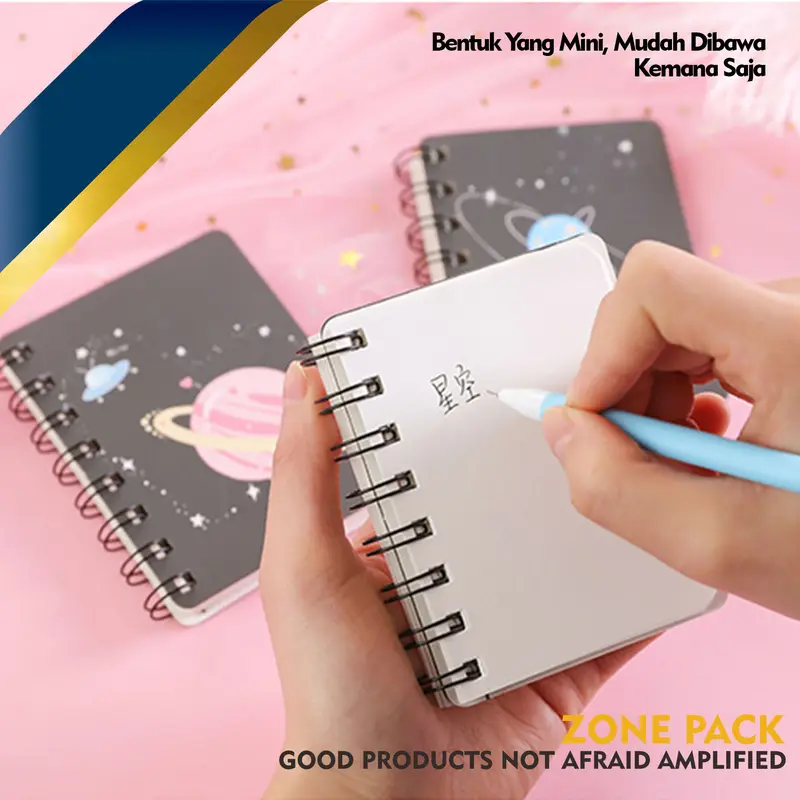 Buku Catatan Mini | Notebook Mini Planet | Buku Tulis Kelinci Lucu Cute Love Dot Flower | Catatan Memo Kecil Mini Pocket | Mini Notebook Ring Motif Isi 80 Lembar 4