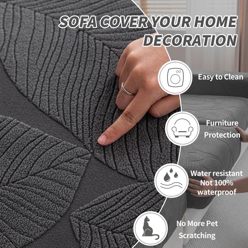 Leaf Pattern Sofa Cover, 1 Count Non-slip Sofa Seat Cover, Soft Comfortable Couch Protector for Home Living Room, Home Decor 4
