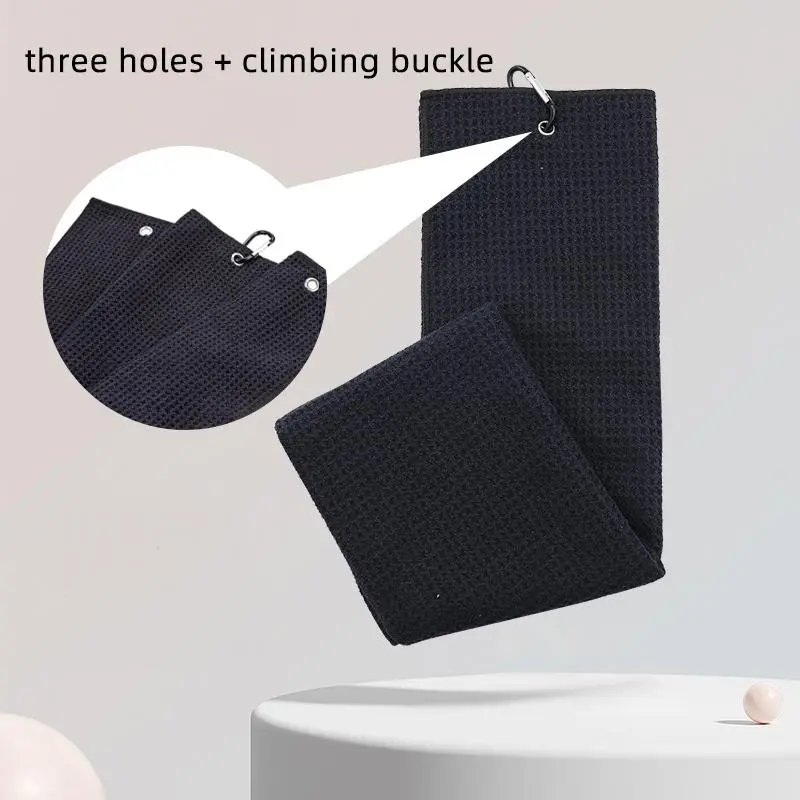 Microfiber Golf Ball Towel, 1 Count Multifunctional Golf Ball Cleaner with Carabiner for Golf Club, Golf Cleaning Tools 2