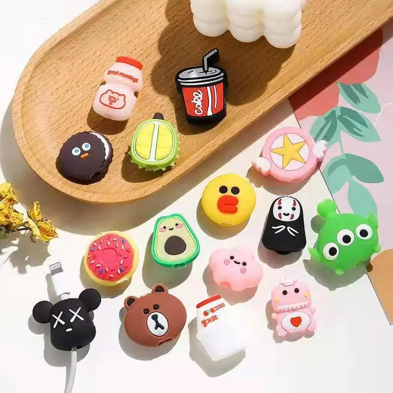 For Apple Android Data Cable Protection Protective Cover Cartoon Anti-Breaking Protector Cute Wire Bite Cellphone Smartphone