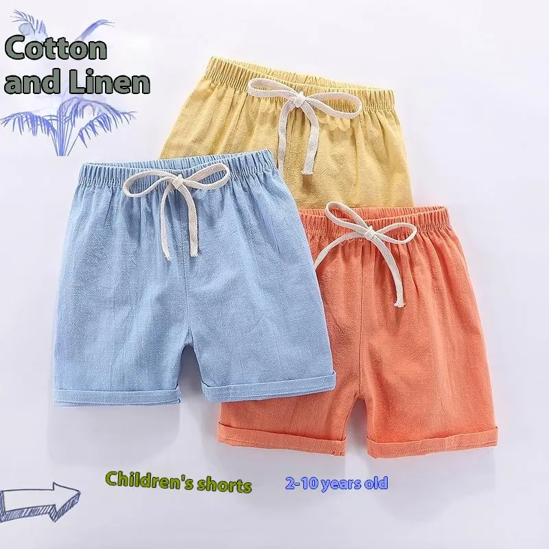 Children's shorts, pure cotton, summer thin design, boys' five point sports and leisure home pants, girls' and babies' hot pants