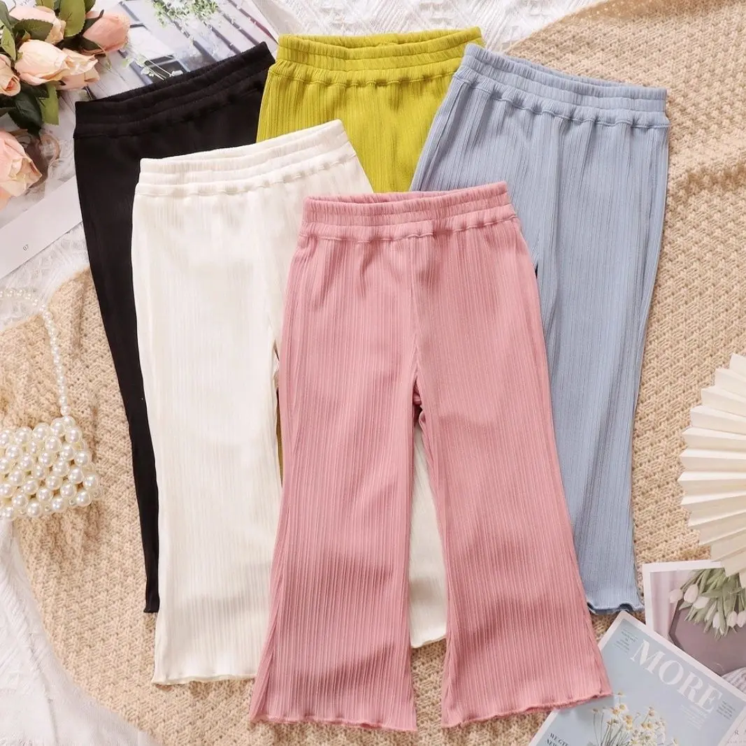 Quần Ống Loe Cho Bé Gái, Quần Chống Muỗi Cho Trẻ Em, Phong Cách Trẻ Em, Thường Ngày, Mỏng, Có Thể Mặc Ngoài Trời, Quần Dài, Quần Lắc