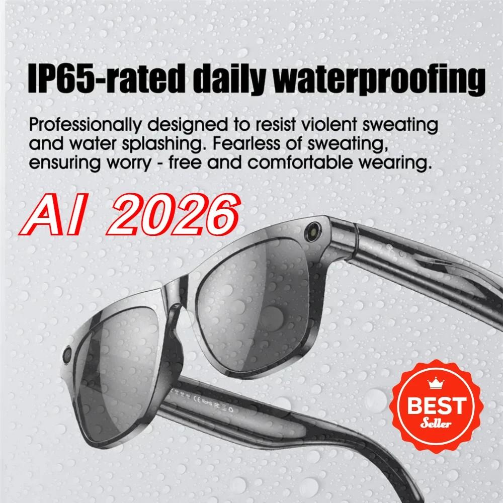 AI 2026 High Quality Upgrade Smart Glasses 100MP HD Camera 4K Video Bluetooth Call ChatGPT Portable with 260mAh Battery LED Flashlight Audio Recording IP65 Waterproof - Image 4