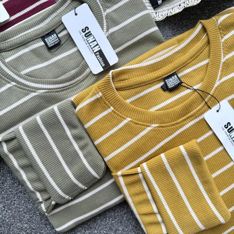 Kaos Rib Salur Premium / Kaos Grosir / Kaos Rib Premium Tebal / Kaos Lengan Panjang Termurah 2
