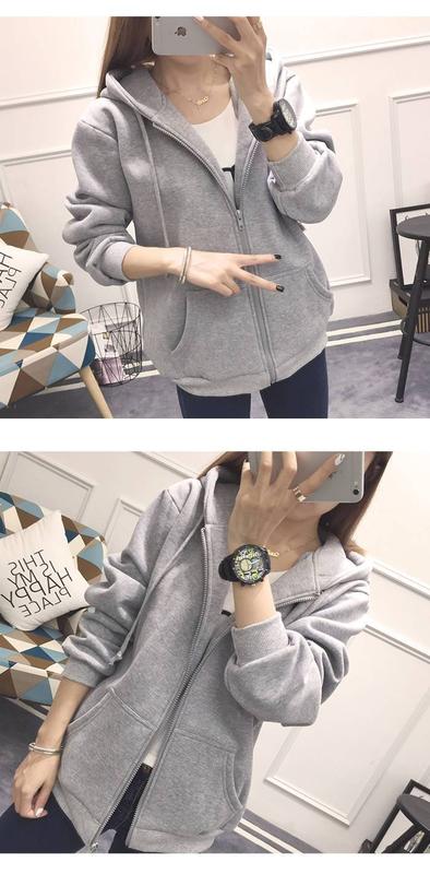 Product Introduction of Large Size Slimming Autumn and Winter Hoodie Coat Women's Ins Zipper Cardigan Fleece-Lined Thick Loose Sweater Women's Fashion 12