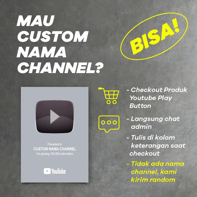 Hiasan Dinding YouTub3 Play Button Silver Pajangan Dinding 1