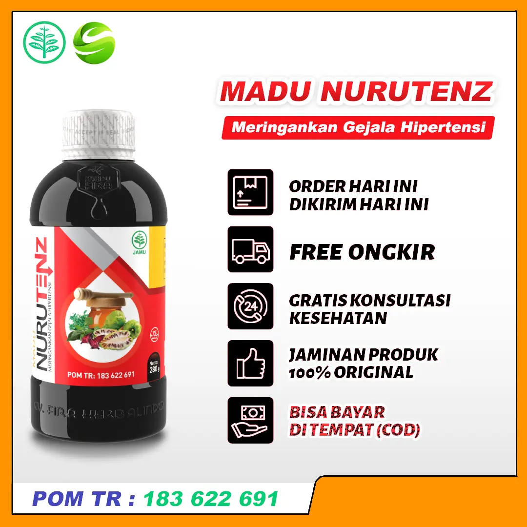 Nurutenz Madu Fira Herbalindo Membantu Menormalkan Tekanan Darah Tinggi Tanpa Khawatir Kambuh Lagi Bersertifikat Resmi Bpom Ri Dan Halal Mui Sehingga Terjamin Kualitasnya - Dapatkan Promo Menariknya Sekarang Juga