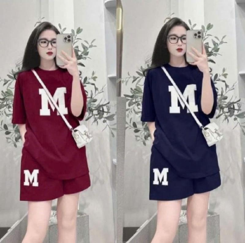 Set Bộ Đồ Nữ Cộc Chữ M Cực Xinh,Bộ Đùi Nữ Chất Đẹp Trẻ trung Cá Tính Chất Đẹp Size 40-75kg 4