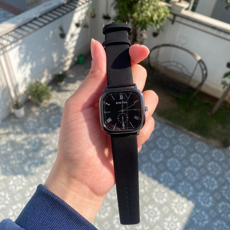  Rosivga Đồng hồ unisex rosivga classic. Đồng hồ Nam nữ dây da Đeo Tay phụ kiện thời trang 