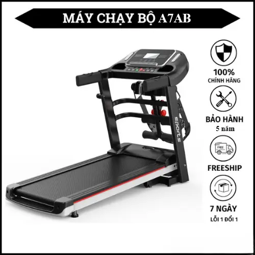 máy chạy bộ tại nhà A7AB, Máy Chạy bộ Đa Năng Gấp Gọn công xuất 3.0 hp. tốc độ 1-12km/h. Nam Đồng Tập Gym 0