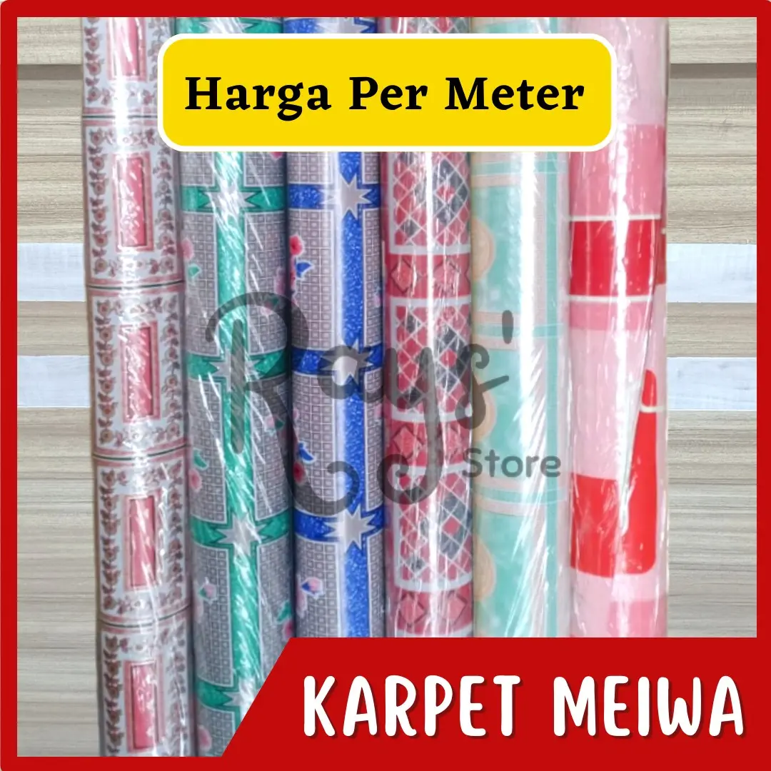 Karpet Lantai Meteran Meiwa Narita Perlak Lantai Tebal 0,29 mm Bahan Berlapis Plastik Taplak Alas Meja Waterproof Motif Kayu Bunga Dekorasi Dinding Rumah viral