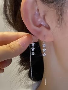 女性用エレガントな星型ペンダントピアス、軽量で高級感のあるジュエリーギフト、カジュアルな合金チェーン、オールシーズン対応