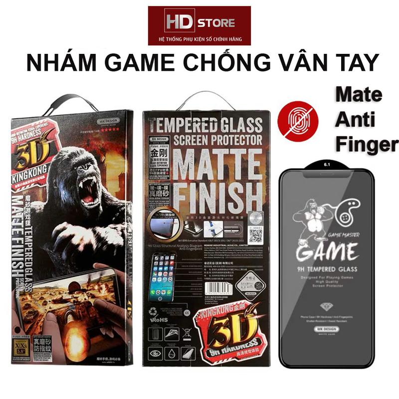 Kính Cường lực KINGKONG Chống vân tay Nhám Mate mồ hôi Chơi Game AG Wekome WTP-030 cho Iphones 13 14 15 16 17 Pro Max Phụ kiện Miếng dán Màn Hình