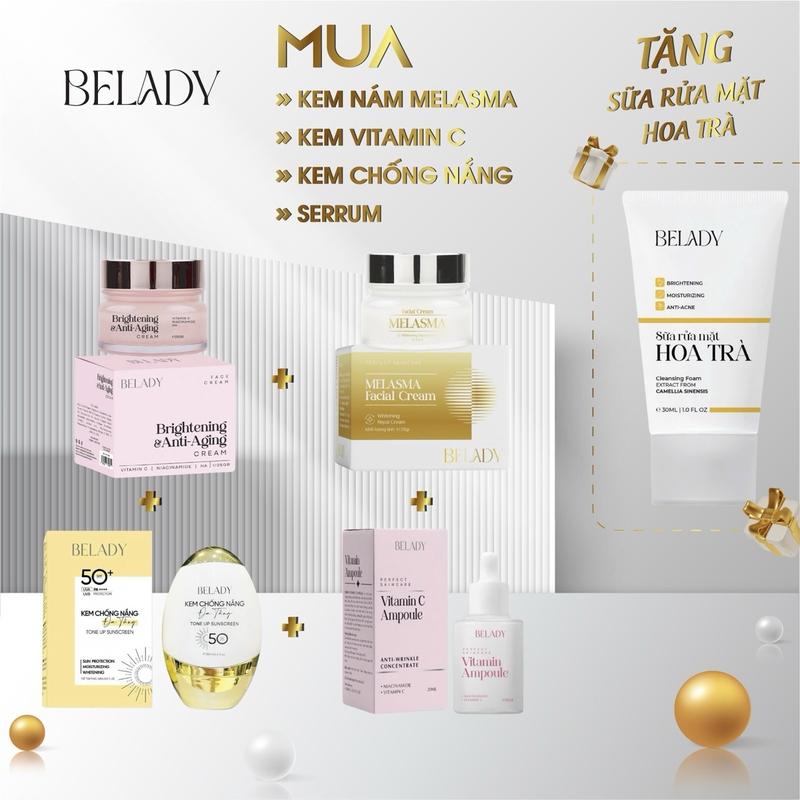 Bộ Kem - Kem Vitamin C - Kem Nám Melasma - Kem Chống Nắng - Serum Vitamin C