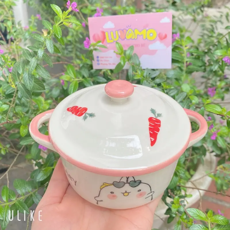 Chén sứ hình Ramenkin có nắp cho bé ăn dặm 5