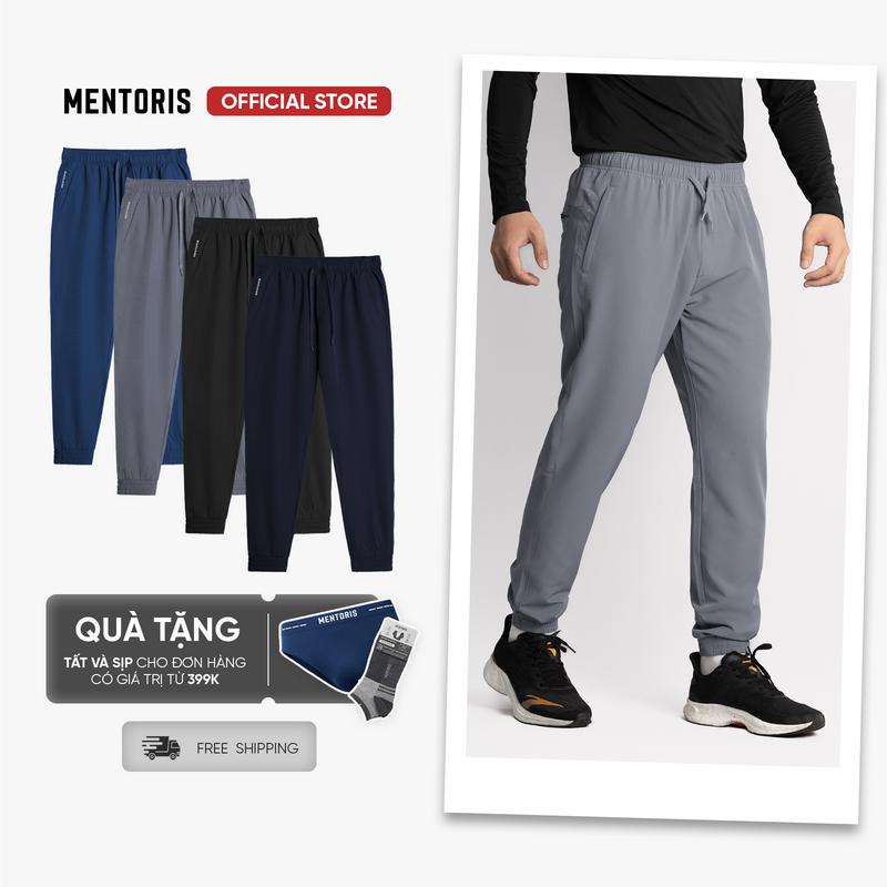 Quần Jogger Nam MENTORIS, Chất Gió Thể Thao, Siêu Nhẹ, Thoáng Mát, Trẻ Trung, Tập Gym - MDC2402