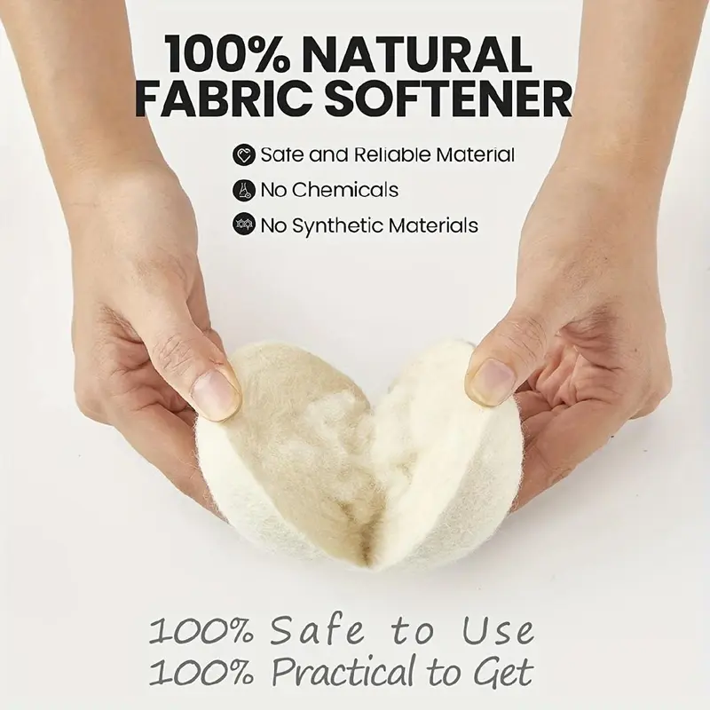Organic Wool Dryer Ball, 2 Counts Reusable Natural Laundry Ball, Fabric Softener, Wool Dryer Ball for Home Laundry Room 2