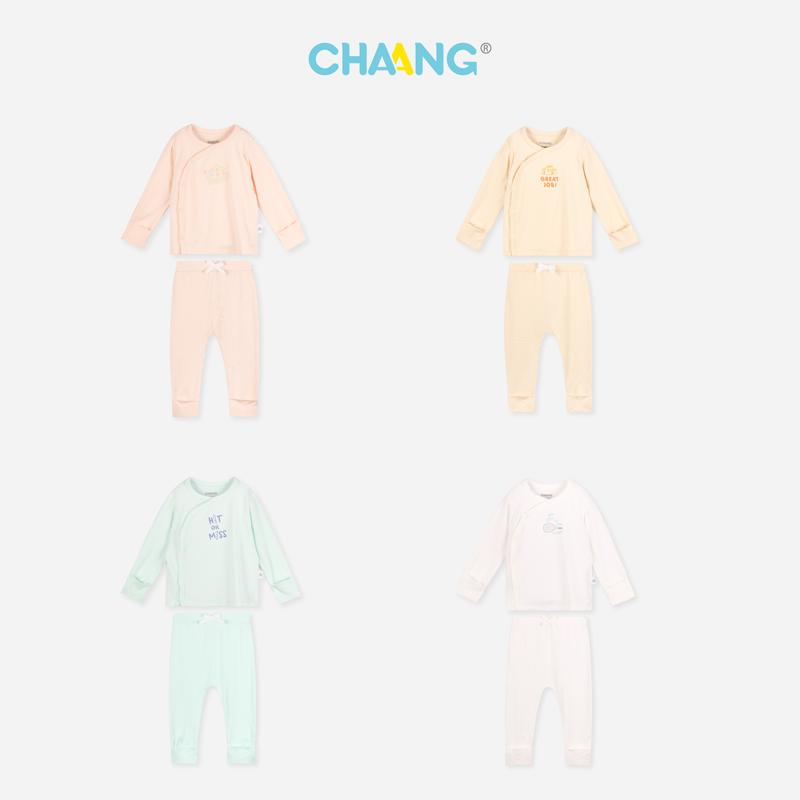 [SƠ SINH] Bộ quần áo dài tay cúc chéo Olympia Chaang Cho Bé